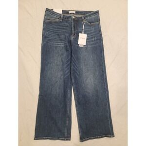 Oneso Stretch jeans: Mid-rise Rise Wide Leg Fit, Medium Wash, Women's 32 NWT